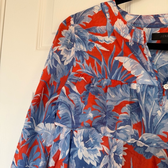 J. Crew Ratti Rio Floral Popover Floral Blouse Size Small - Picture 2 of 9